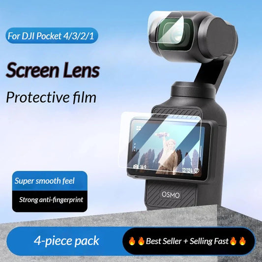 DJI OSMO Pocket 4/3/2 HD Tempered Glass Screen & Lens Protector Camera Screen Protector Oasis Select