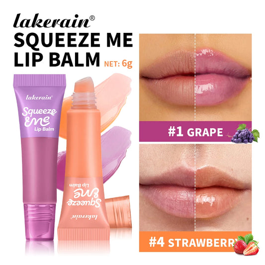 Lakerain Squeeze Lip Balm Long Lasting Deeply Nourishes Relieves Tightness Daily Care Hydrating Shine Lip Tint Makeup Peaceful Pleasures Health and Wellness