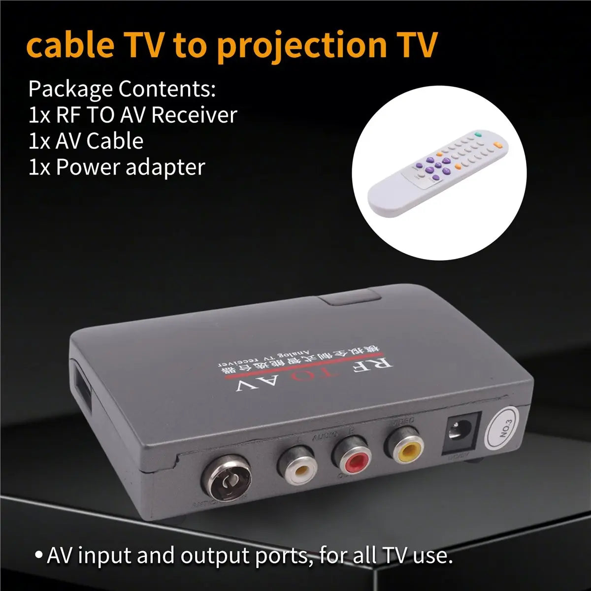 (ABDH) RF to AV Converter,Channel Selector,Booster,Cable TV to Projection TV,Video Port Supports Full System AC110-240V US Plug Peaceful Pleasures Health and Wellness