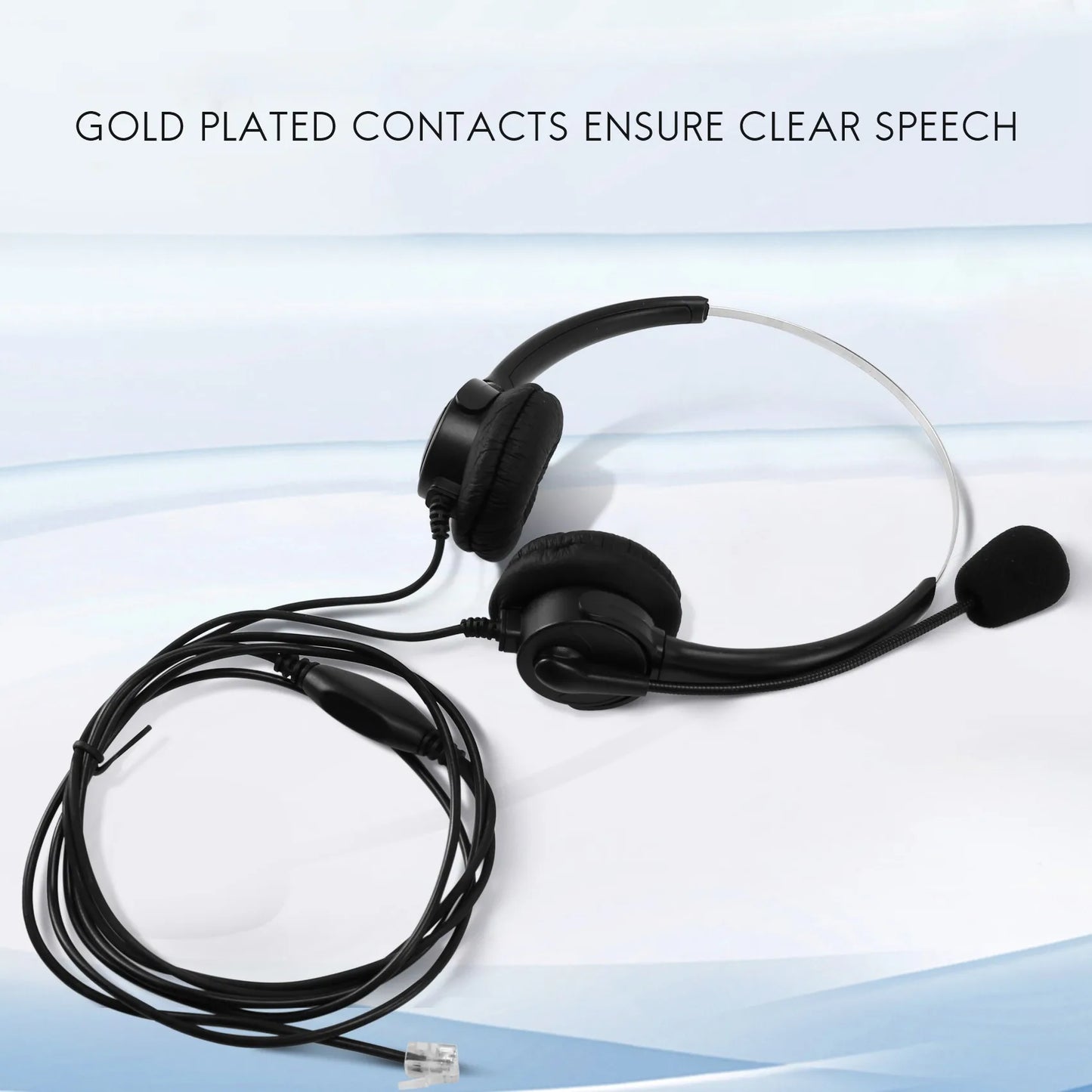 VH500D RJ9 Bilateral Headphone Hands-Free Call Center Noise Cancelling Corded with Adjustable Mic for Telephone Set Peaceful Pleasures Health and Wellness