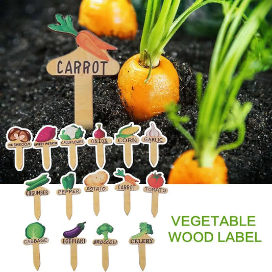 15-Pack Wooden Plant Markers | Reusable T-Type Garden Tags Garden Plant Markers Oasis Select