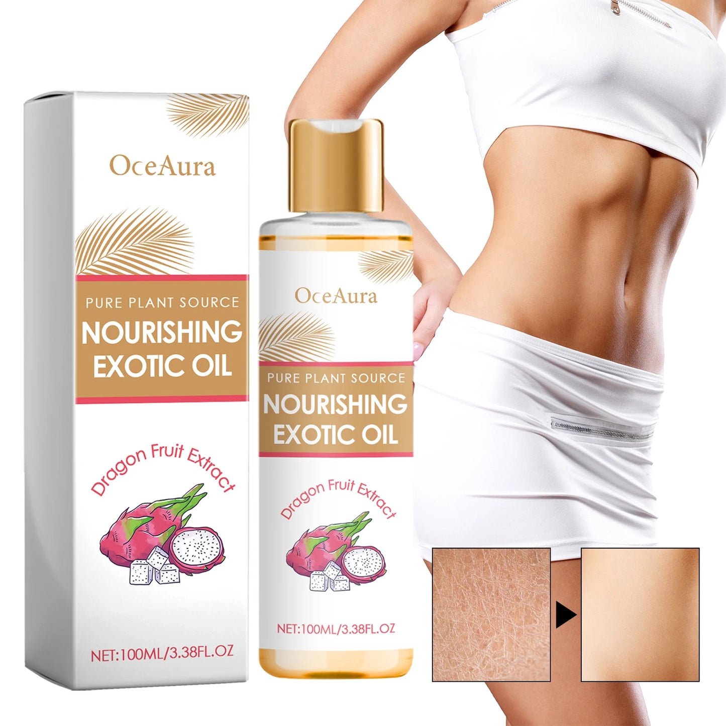 OceAura Coconut Body Oil – Moisturizing Skin Repair Oil