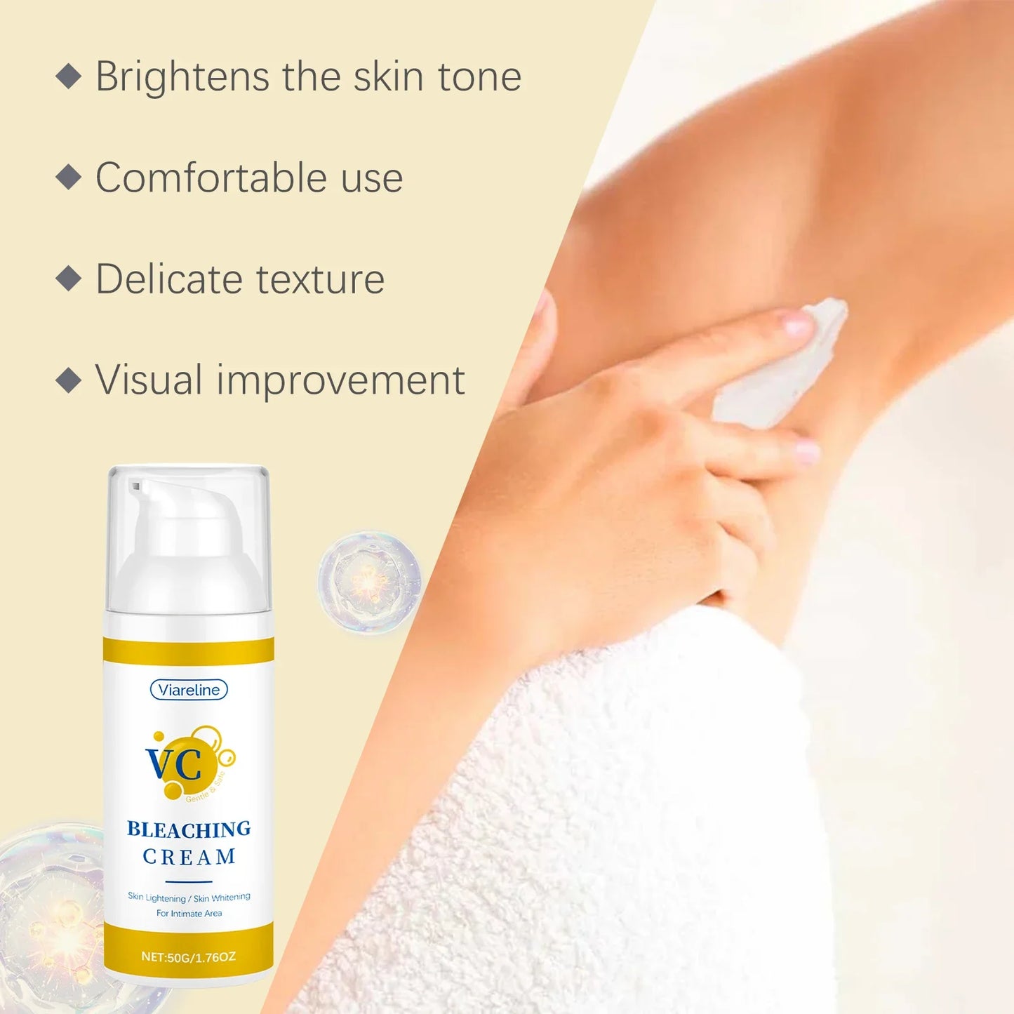 Viareline Vitamin C Brightening Body Cream – Glow & Moisturise