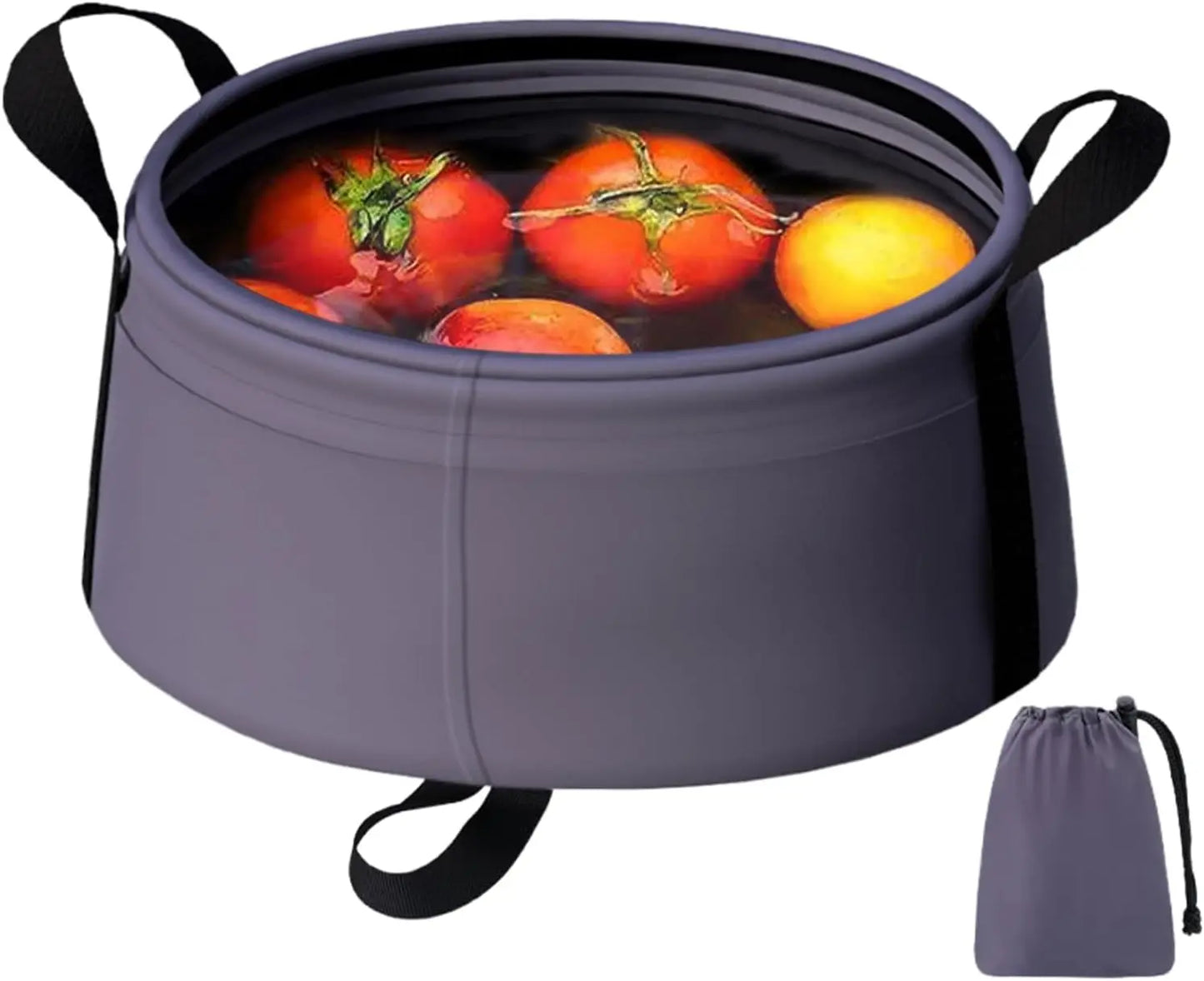 Folding Bucket, Water Container, 8.5l Waterproof Folding Basin, Space-Saving Utility Tub for Gardening, Camping Peaceful Pleasures Health and Wellness PURPLE