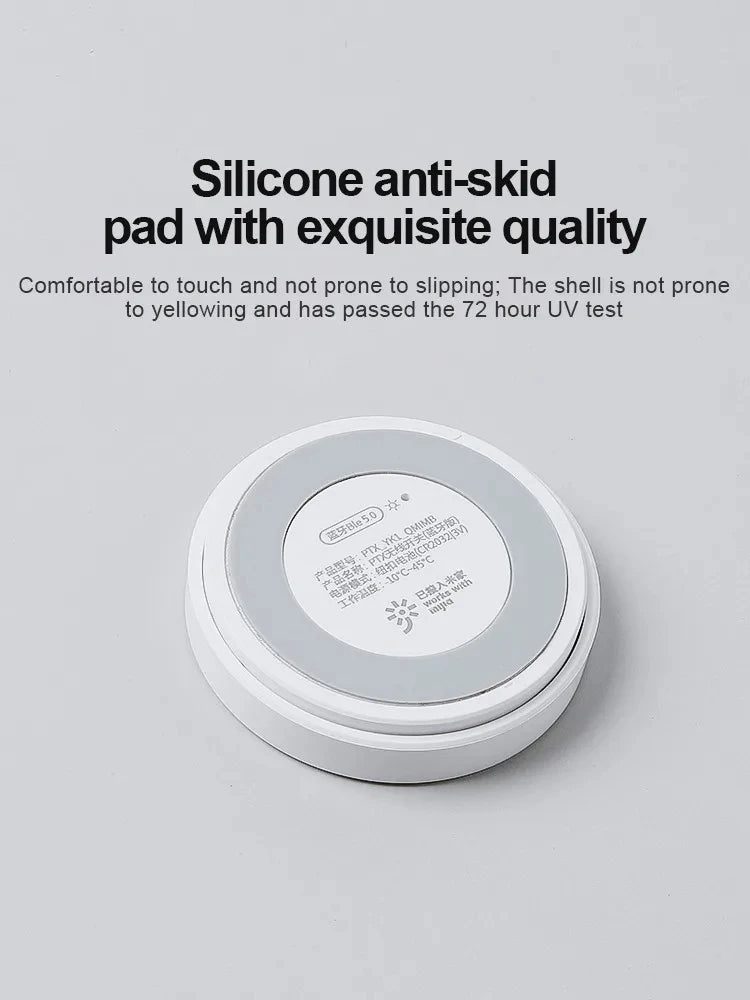 Wireless Mini Smart Switch Sensor Bluetooth Connection Versatile One Key Control Button Compatible with Xiaomi Mi home App Peaceful Pleasures Health and Wellness