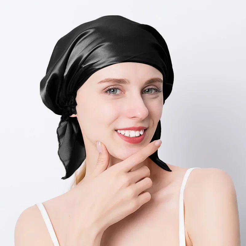 100% Mulberry Silk Sleep Cap – Hair Wrap Beanie for Women
