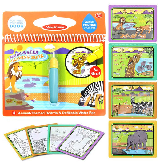 8 Types Magic Water Drawing Doodle Book Pen Coloring Painting Board Peaceful Pleasures Health and Wellness