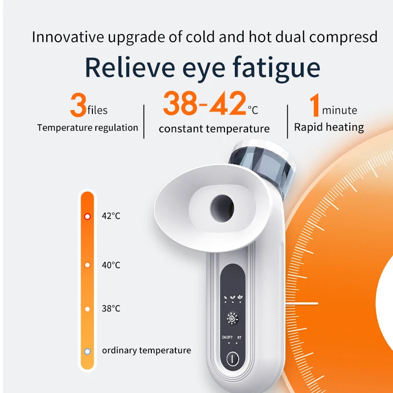 Hot Cold Compress Eye Steam Mist Sprayer Portable Nano Eye Care Hydrating Instrument Relieve Eye Fatigue Eye Beauty Hydrating Peaceful Pleasures Health and Wellness