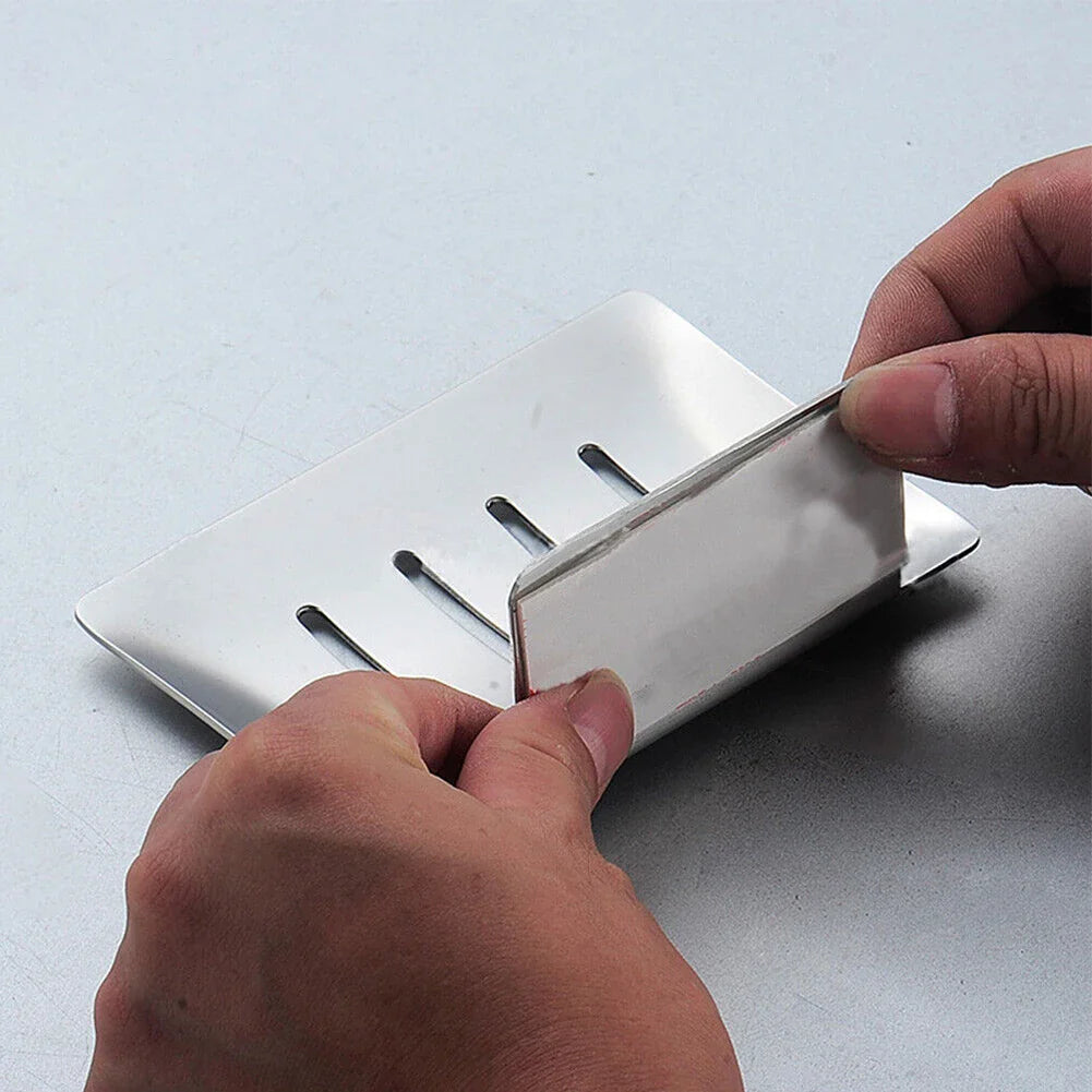 Wall Mount Stainless Steel Soap Dish Holder | Adhesive Bathroom Tray