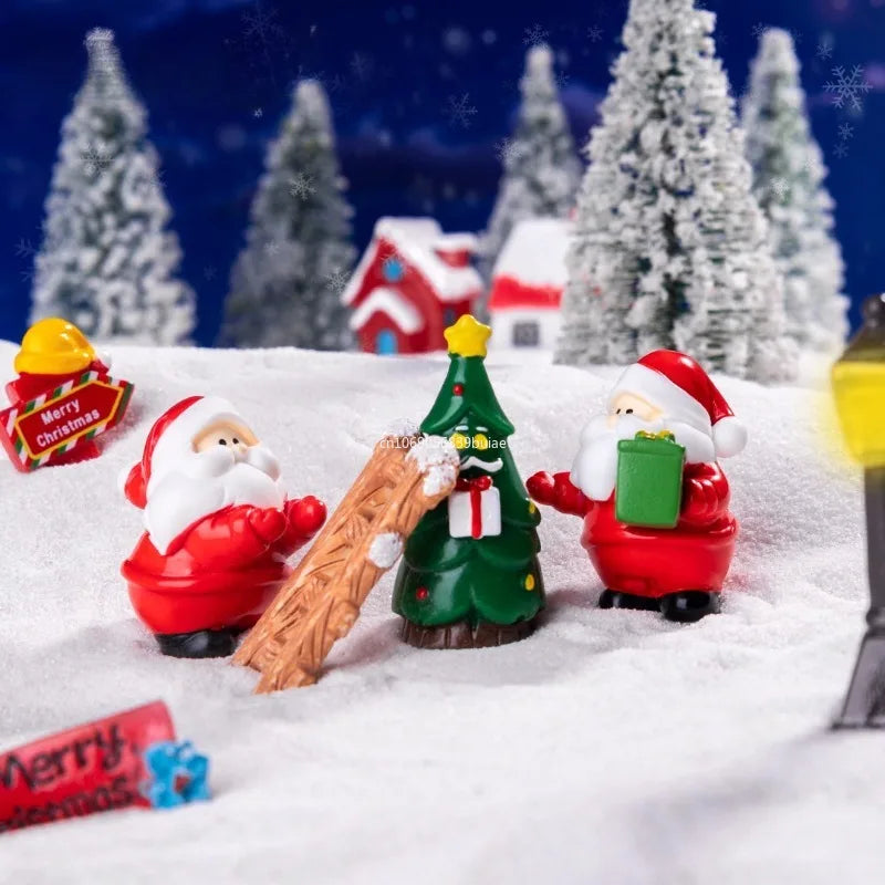 Creative Mini Santa Claus Elk Snowman Christmas Tree Resin Car Home Ornaments Micro Landscape Decoration DIY Accessories Gifts Peaceful Pleasures Health and Wellness
