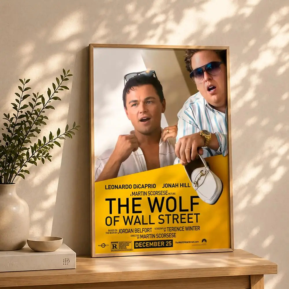 Movie T-The Wolf of Wall StreetS Poster HD Self Adhesive Waterproof Wall Art Ideal for Home Office Dorm Bedroom Great Gift Peaceful Pleasures Health and Wellness White6 30X40cmNoframe
