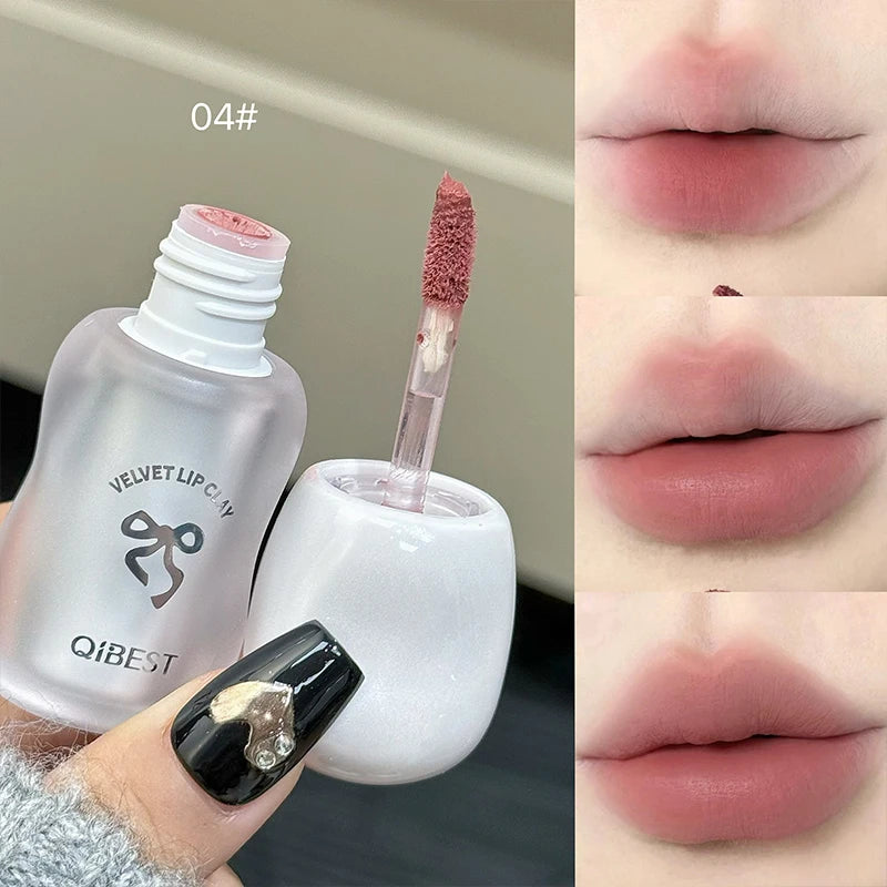 QIBEST Nude Lipstick Matte Cream Texture Lip Lacquer No Stain Cup Lip Mud Waterproof Liquid Lipstick Lasting Cosmetics Lip Tint Peaceful Pleasures Health and Wellness