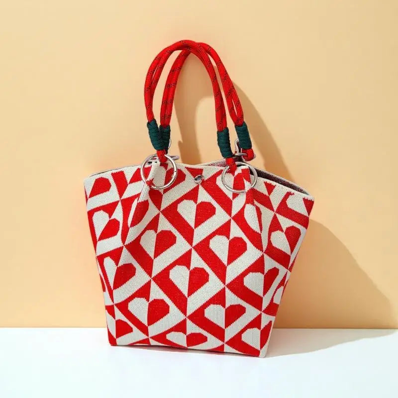 Women's Vintage Knit Tote Bag | Lightweight Travel Handbag