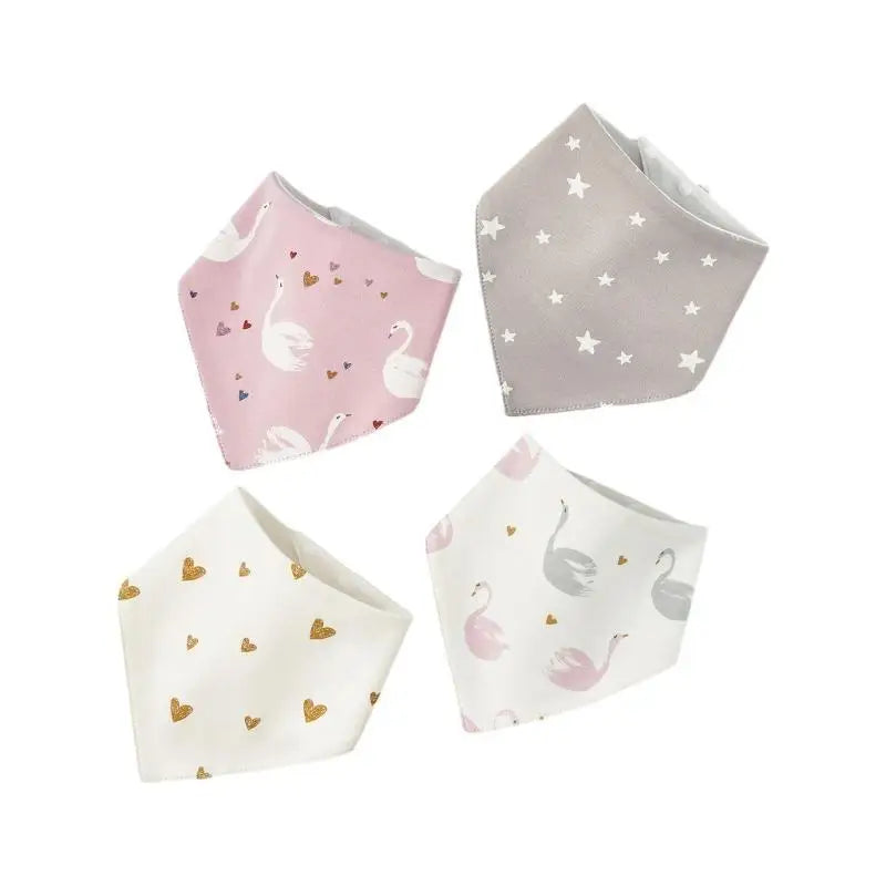 Baby Bandana Bibs 4-Pack | Waterproof Cotton Drool Bibs