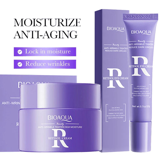 BIOAQUA Retinol Skin Care Set – Face Cream & Eye Cream Skin Care Set Peaceful Pleasures Health and Wellness Retinol
