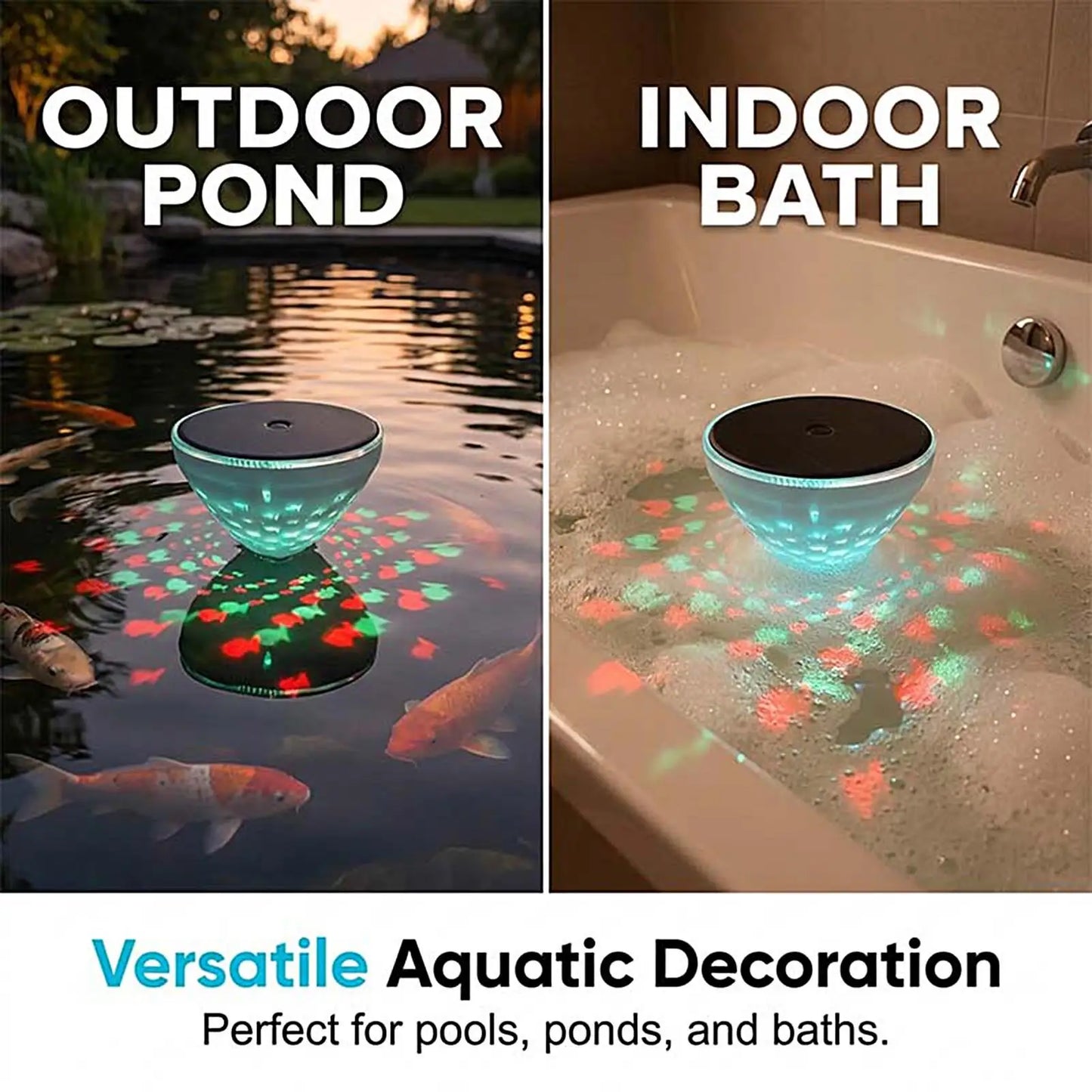 Floating Pool Lights LED Multi-Mode Waterproof Dynamic Solar Lights For Pool For Indoor Home Bathtub Hot Tub Swimming Ground Peaceful Pleasures Health and Wellness