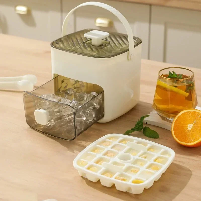 Brigii Stackable Ice Cube Tray with Lid & Bin – 48 Cubes Ice Cube Tray Set Peaceful Pleasures Health and Wellness
