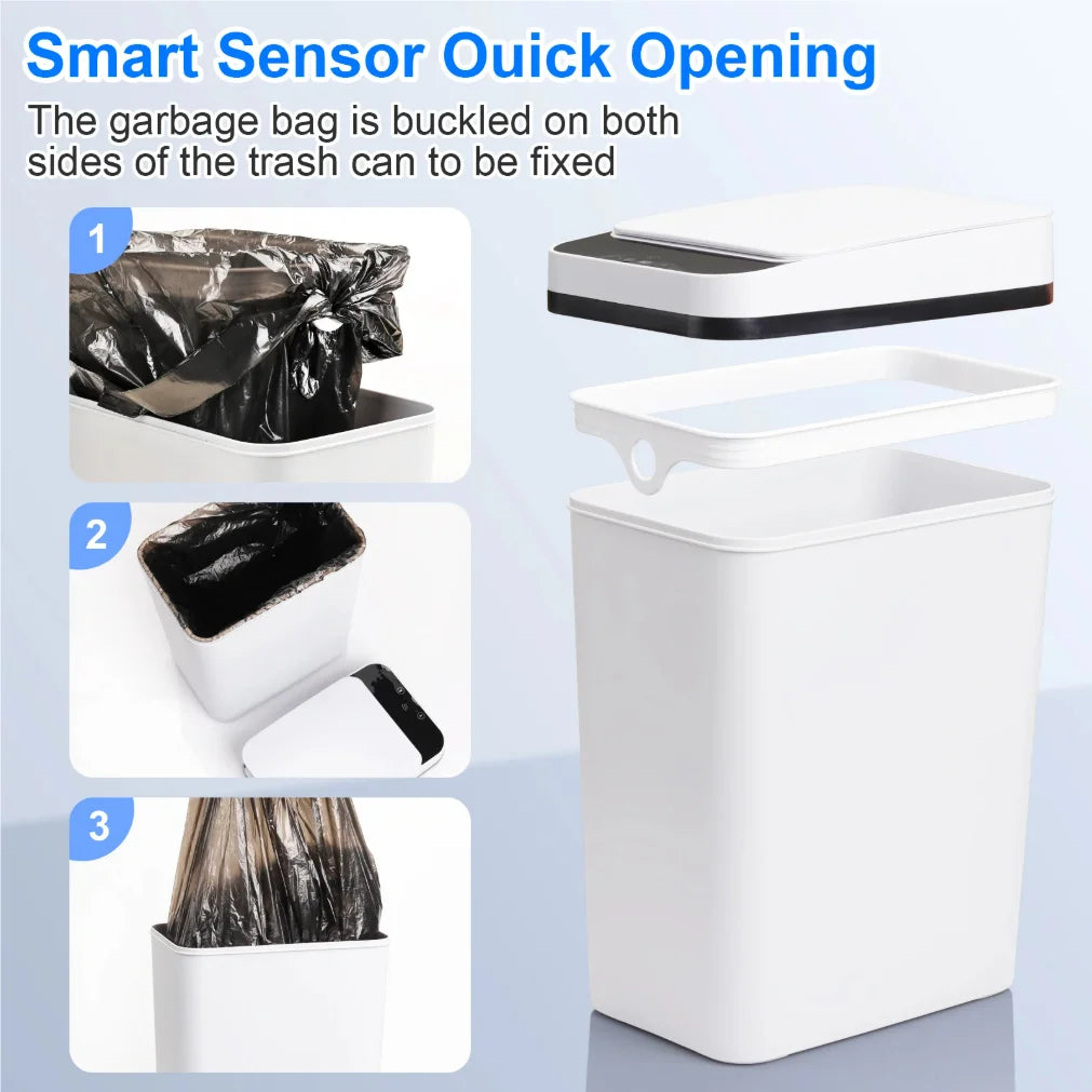 2-Pack 12L Touchless Automatic Trash Cans | Motion Sensor