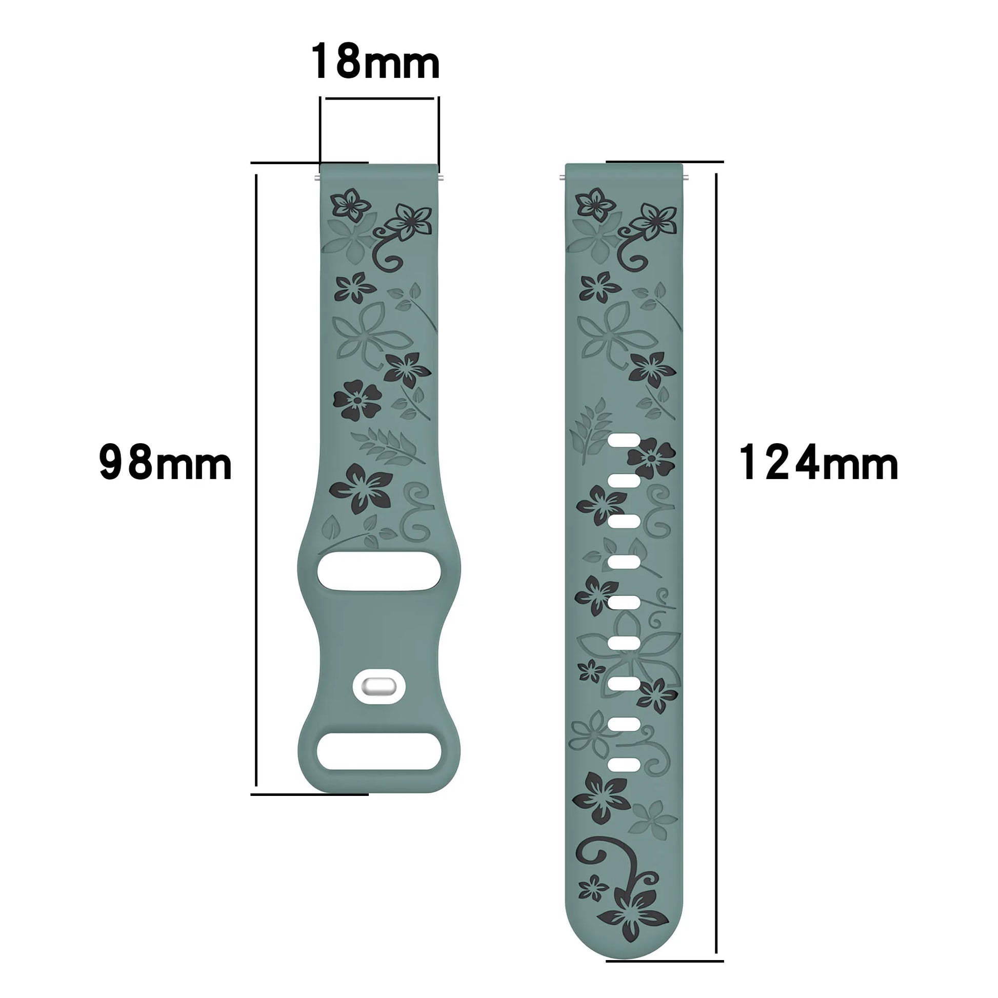 18mm 20mm Engraved Silicone Band for Garmin Vivoactive & Venu Peaceful Pleasures Health and Wellness