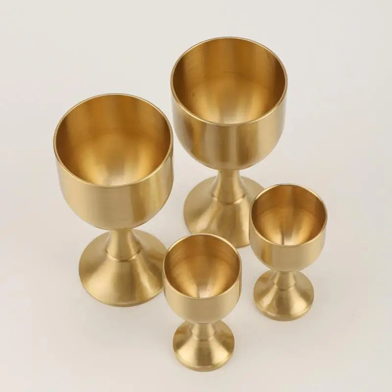 Household Mini Shot Glass Gold Brass Wine Glass Restaurant Goblet Tabletop Red Wine White Wine Trumpet Copper Craft Anti-rust Peaceful Pleasures Health and Wellness