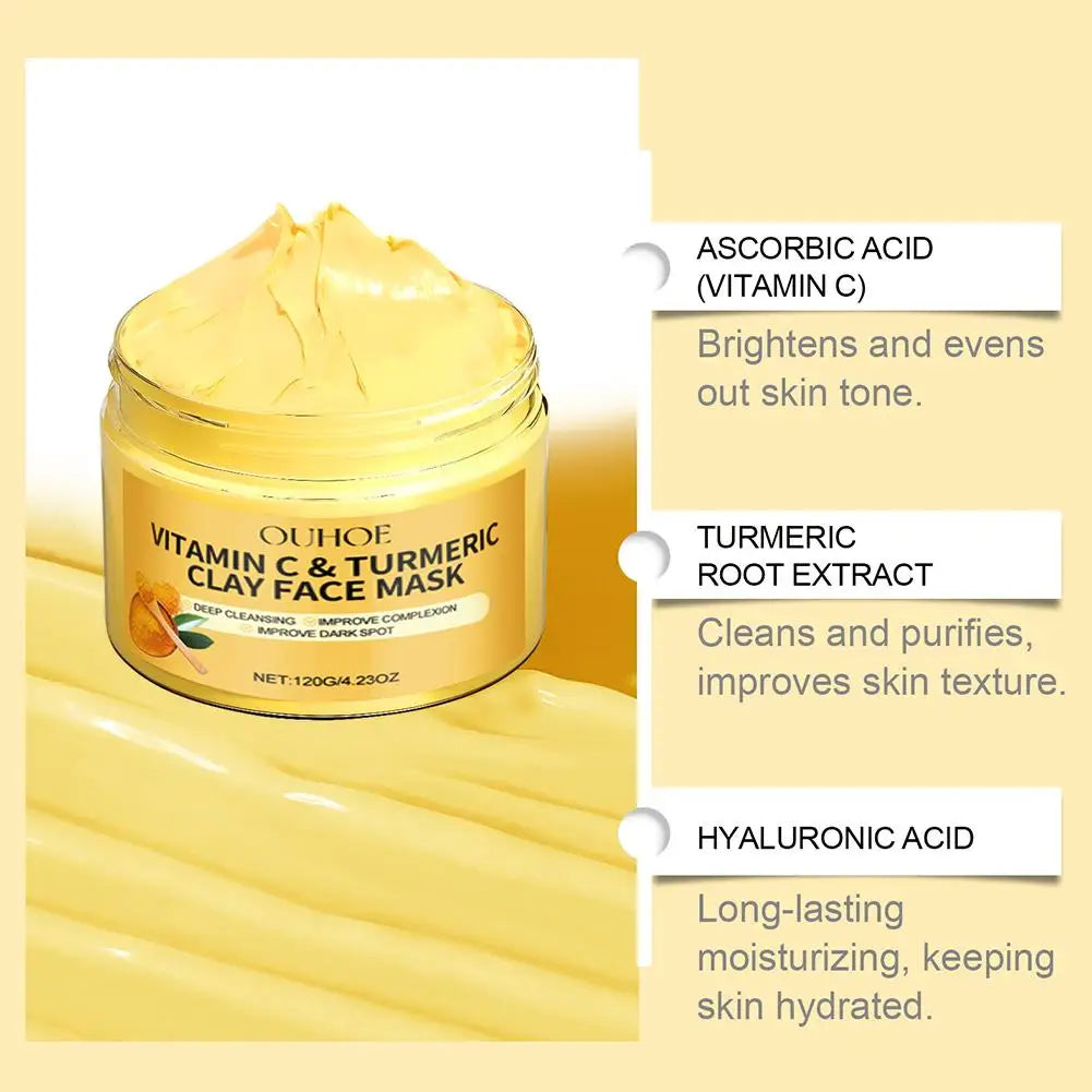 Turmeric Vitamin C Clay Mask – Deep Cleanse & Oil Control