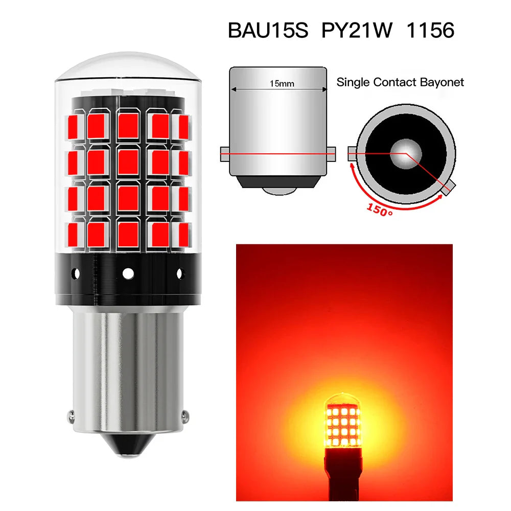ASLENT 2-Pack 54-SMD LED Bulbs | Turn Signal Brake Reverse 12V