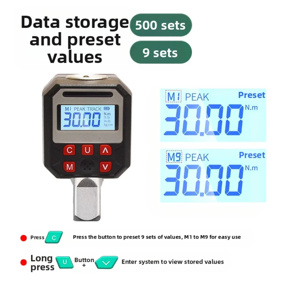 Precision LED Digital Torque Adapter 1 2 Drive Testing Instrument