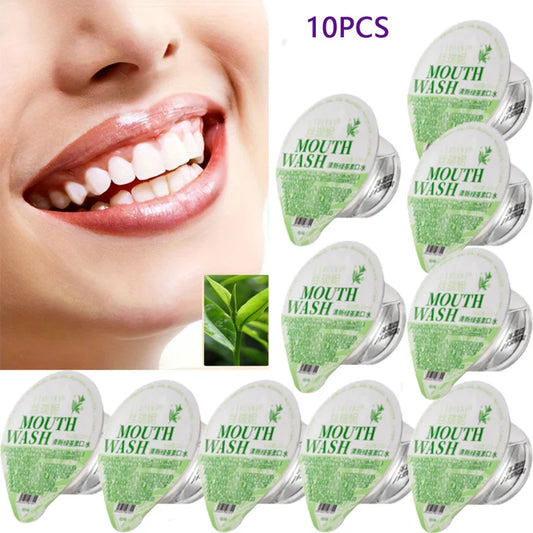 DR.DAVEY Disposable Mouthwash Jelly Cups – Green Tea & Mint 10pk Disposable Mouthwash Oasis Select