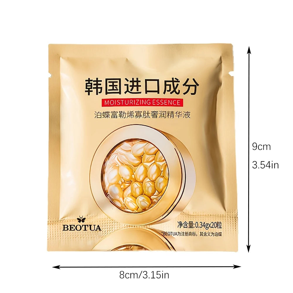 Fullerene Oligopeptide Luxurious Moisturizing Essence Granules Hydrating and Smoothing Fine Lines Essence Capsules 0.34Gx20Pcs Peaceful Pleasures Health and Wellness