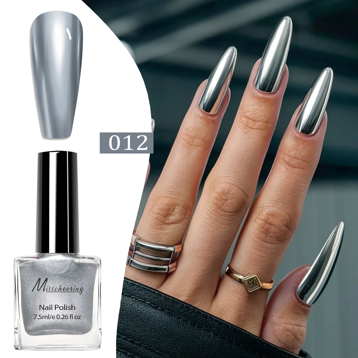 Chrome Mirror Nail Polish – 12 Metallic Shades, No UV Lamp