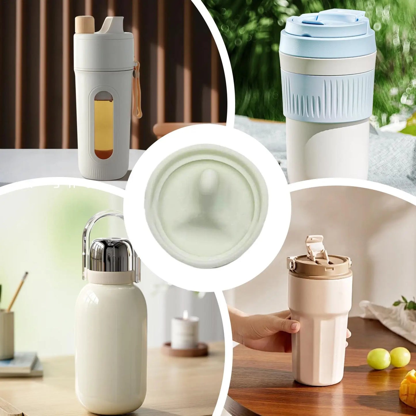 Silicone Water Bottle Leak Stopper | Spill-Proof Tumbler Seal