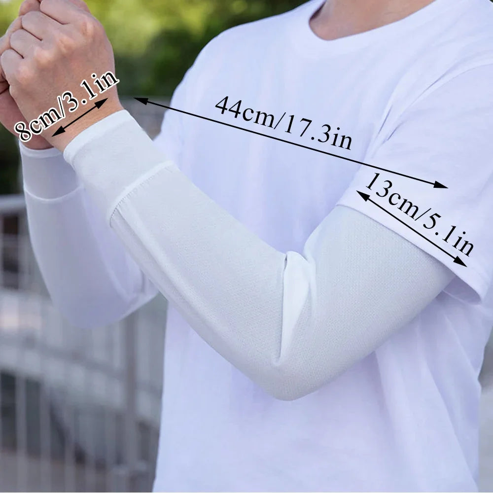 Ice Silk UPF 50+ Sun Protection Arm Sleeves – Unisex Peaceful Pleasures Health and Wellness