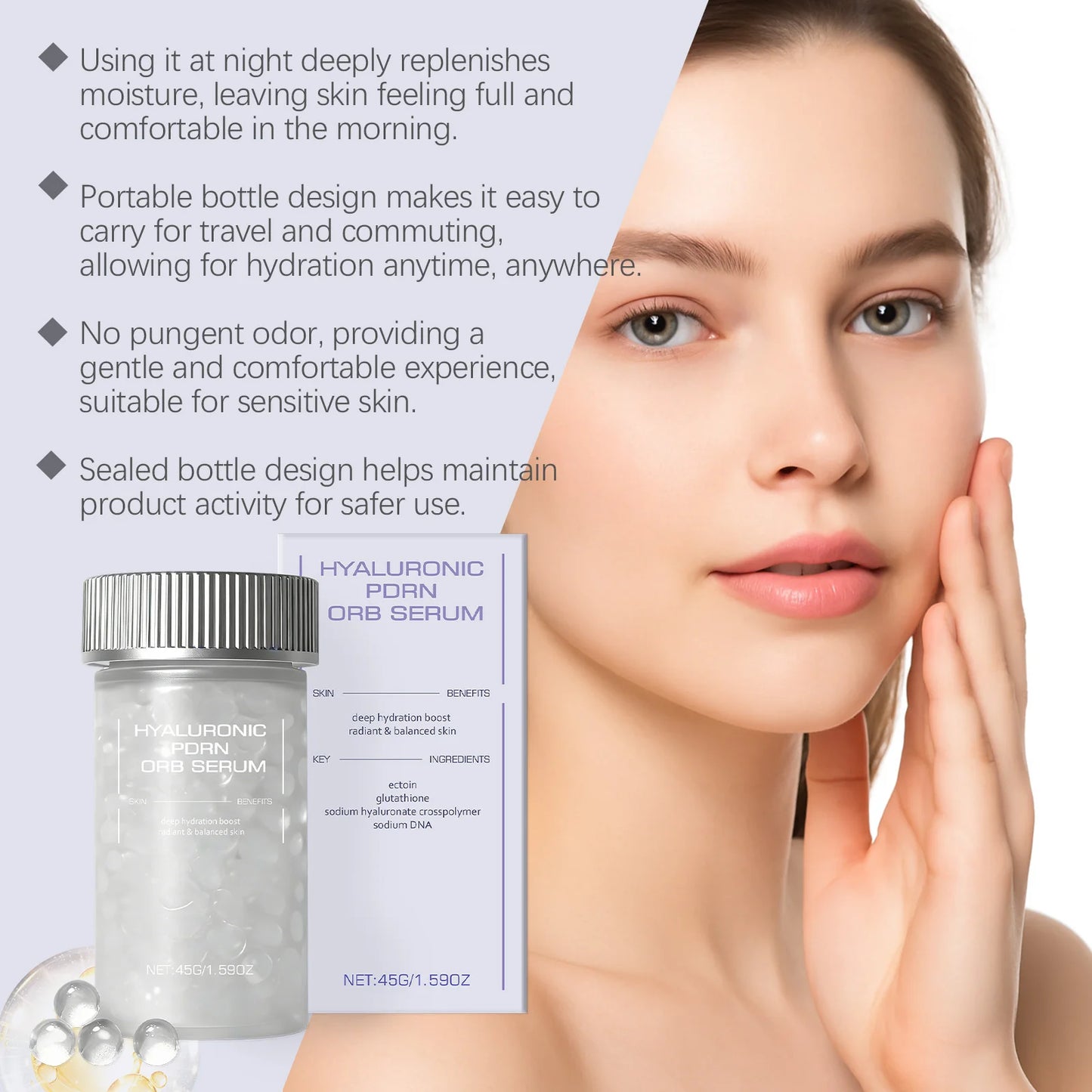 Hyaluronic PDRN ORB Serum – Firming & Deep Hydration Facial Peaceful Pleasures Health and Wellness