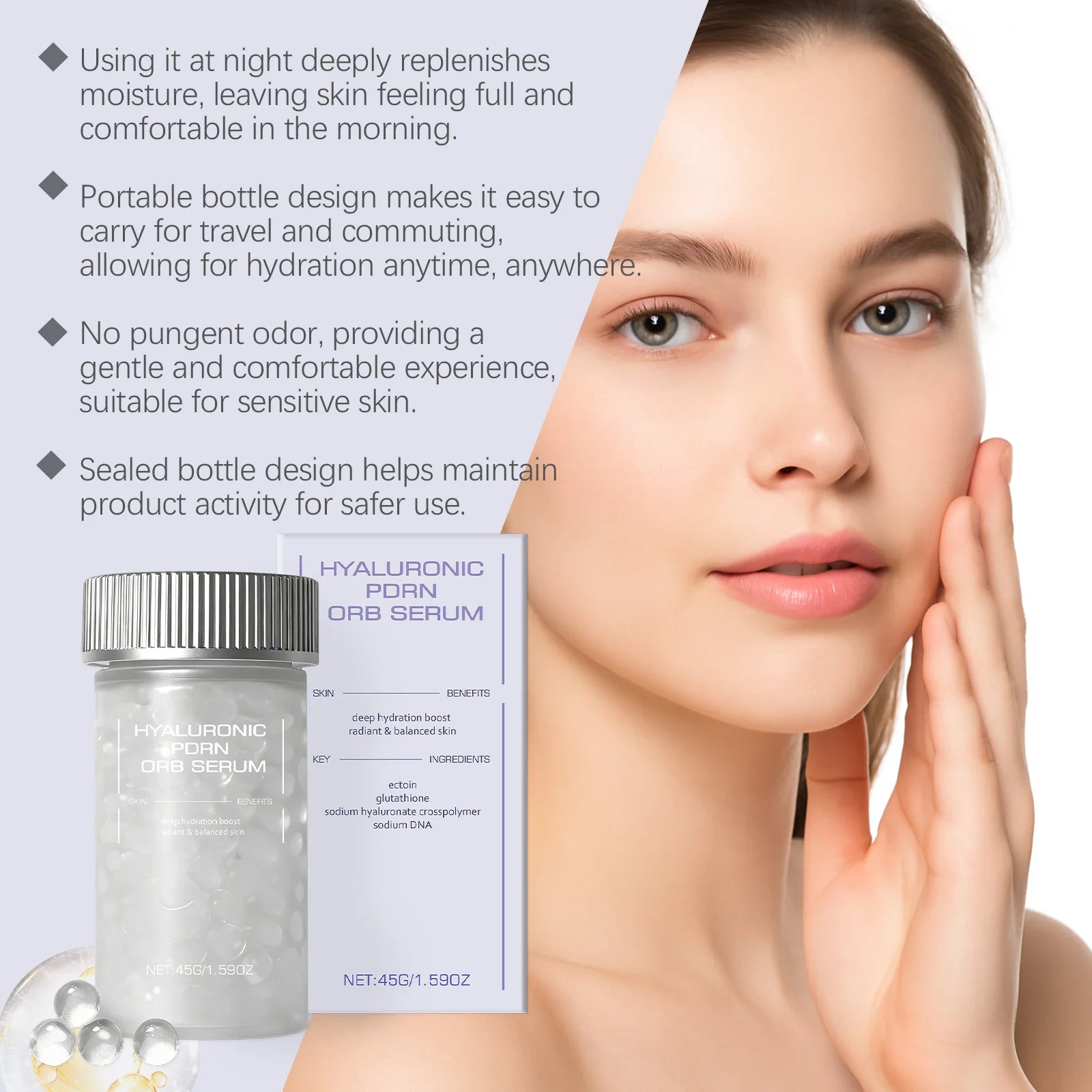 Hyaluronic PDRN ORB Serum – Firming & Deep Hydration Facial Peaceful Pleasures Health and Wellness
