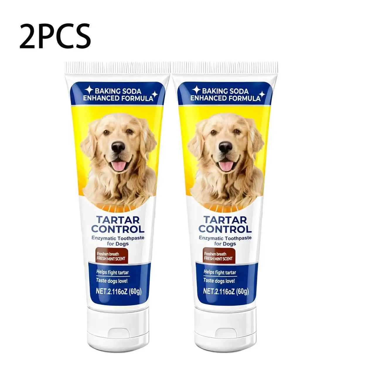 2-Pack Dog Enzyme Toothpaste with Baking Soda – 60g Each