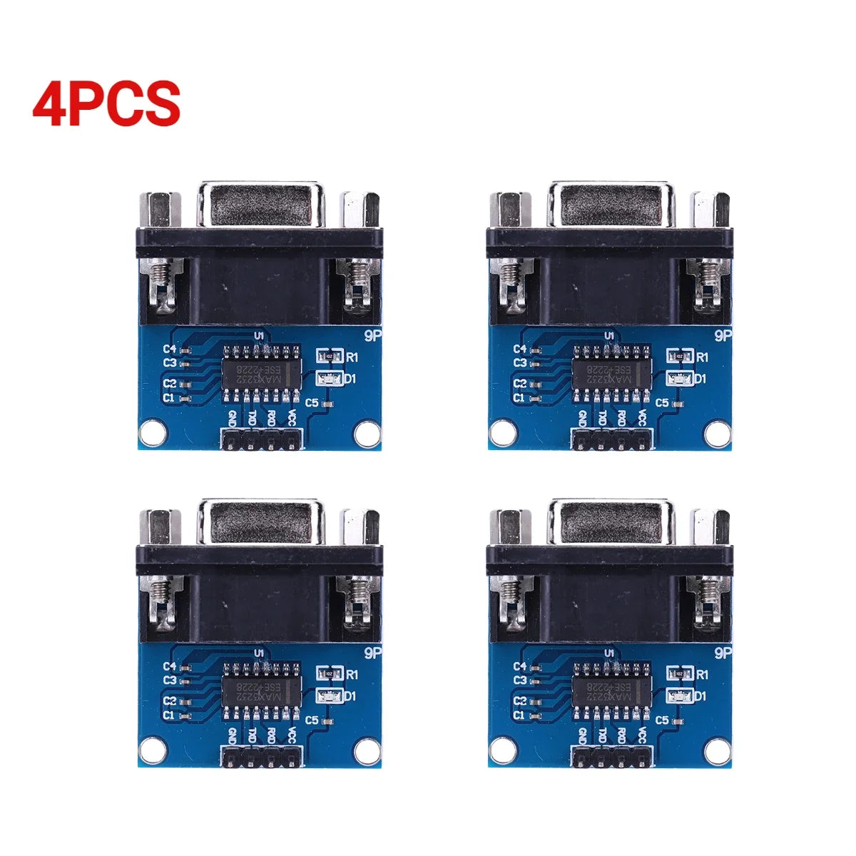 1-10PCS MAX3232 RS232 to TTL Serial Port Converter Module TX RX VCC GND Female DB9 Connector 3.3V-5.5V MAX232 Flashing Board Peaceful Pleasures Health and Wellness 4PCS