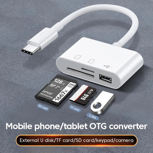3-in-1 USB-C Micro USB TF SD Card Reader Adapter Memory Card Reader Peaceful Pleasures Health and Wellness