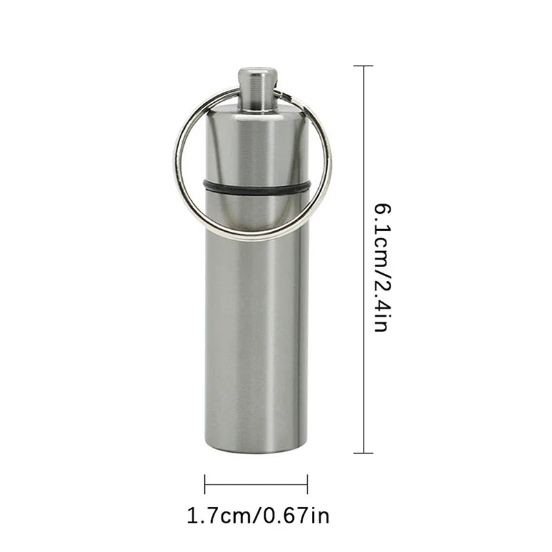 EDC Waterproof Capsule Keychain Case – Aluminum Pill & Gear Pod