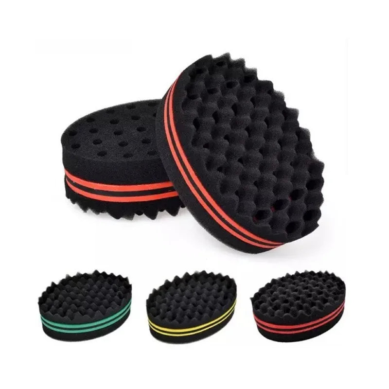 Oval Sponge Hair Brush Double Sided Hair Curler Wave-Shaped Hair Curl Twist Hair Brush Sponge Hair Styling Tools Peaceful Pleasures Health and Wellness