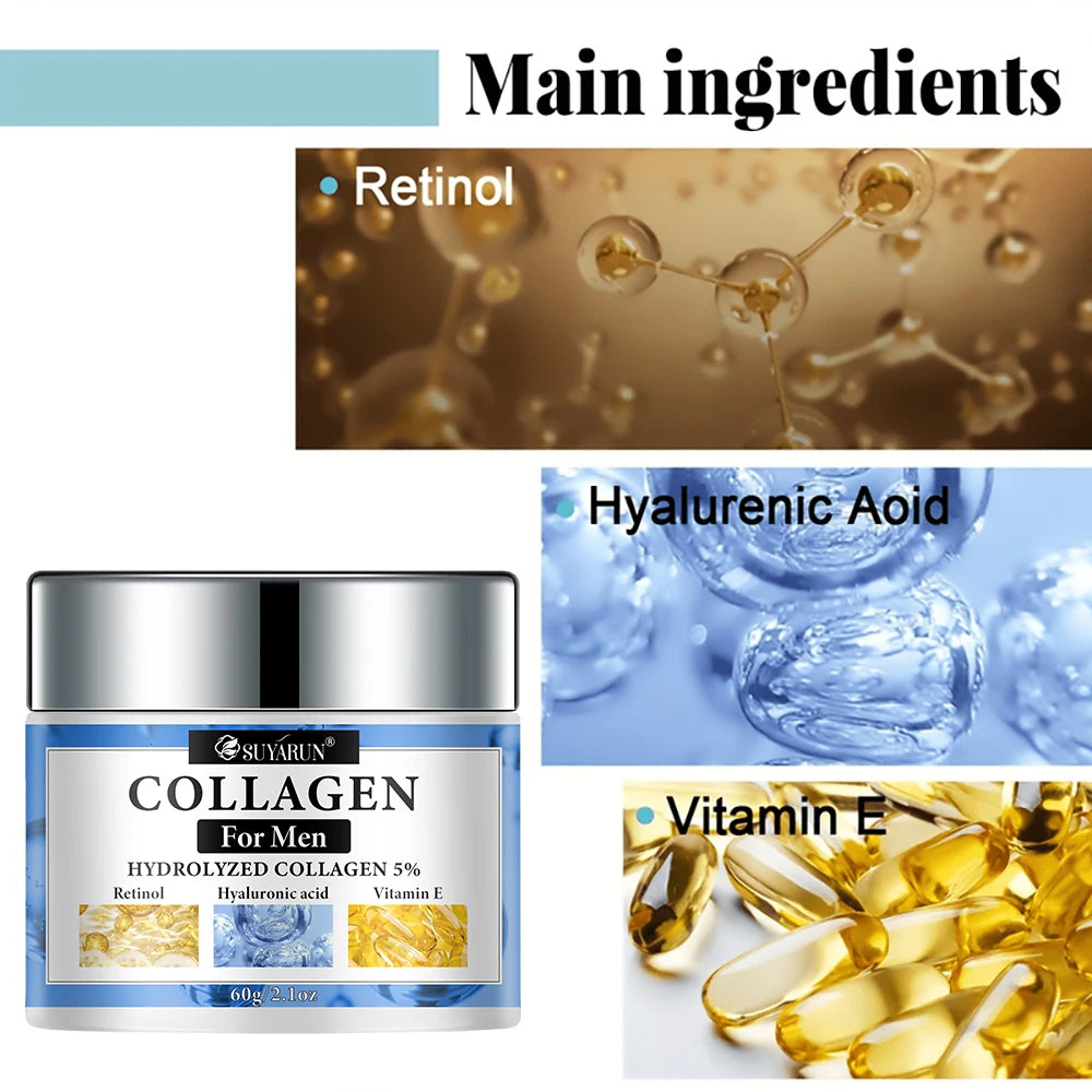 SUYARUN Retinol & Collagen Face Cream for Men - Anti-Aging Hydrating Moisturizer, Firming & Revitalizing Skincare. Peaceful Pleasures Health and Wellness
