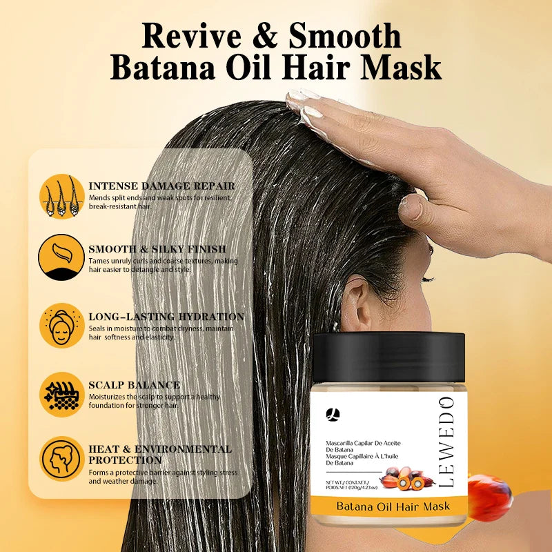 LEWEDO Batana Oil Hair Mask – Deep Conditioner for Dry Hair