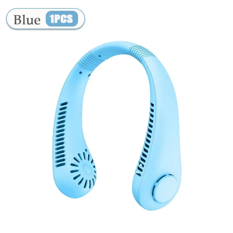 Portable Bladeless Neck Fan – USB Rechargeable 3 Speed