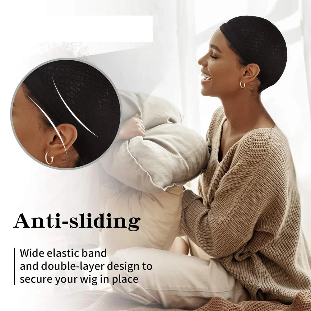 Black Closed-End Wig Base Cap - Multi-Purpose, Festival Costume Woven Liner Universal Wig Base Caps Peaceful Pleasures Health and Wellness