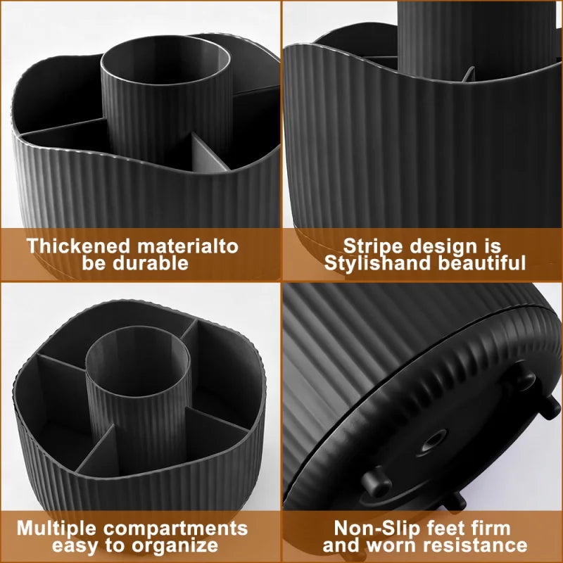 360° Rotating Makeup Organizer with Drawers | Desk Storage Box