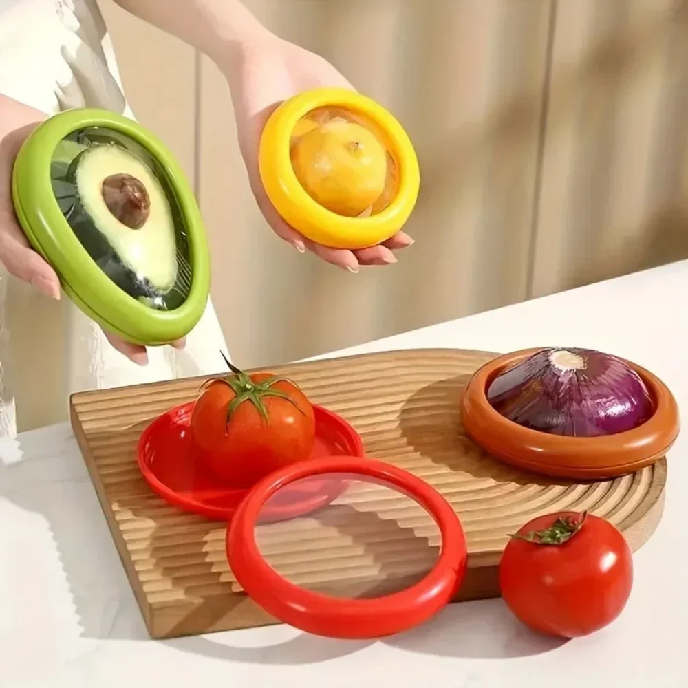 1/4Pcs Onion Storage Avocado Saver Holder Reusable Storage Containers Avocado keeper Tomato Saver and Lemon holder for Fridge Peaceful Pleasures Health and Wellness