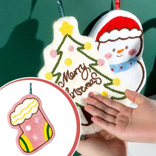 Christmas Hand Towels | Snowman Coral Fleece Kitchen & Bath Decor Christmas Hand Towel Peaceful Pleasures Health and Wellness