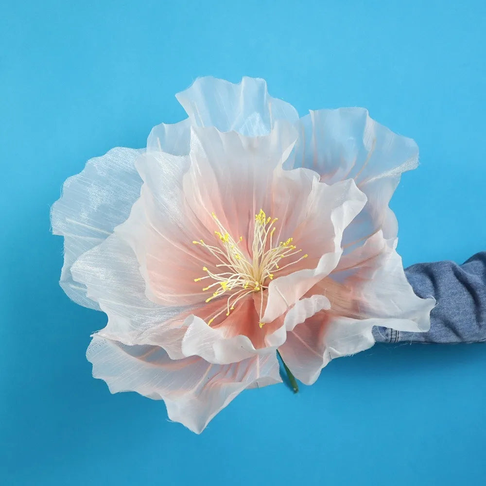 Large Artificial Peach Blossom Flower Head 30/40/50cm Gauze