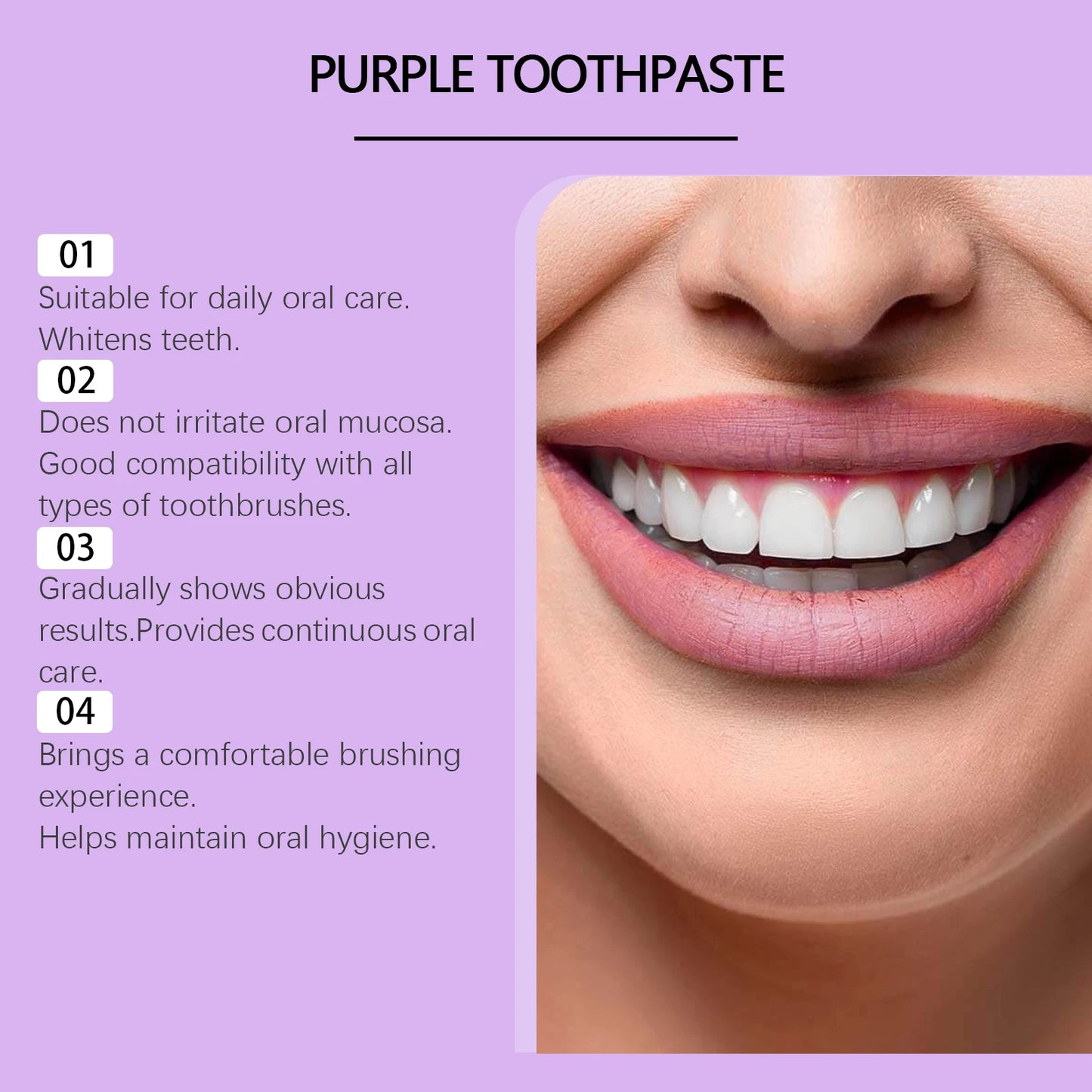 Purple Whitening Toothpaste | Fluoride-Free Stain Removal Mint