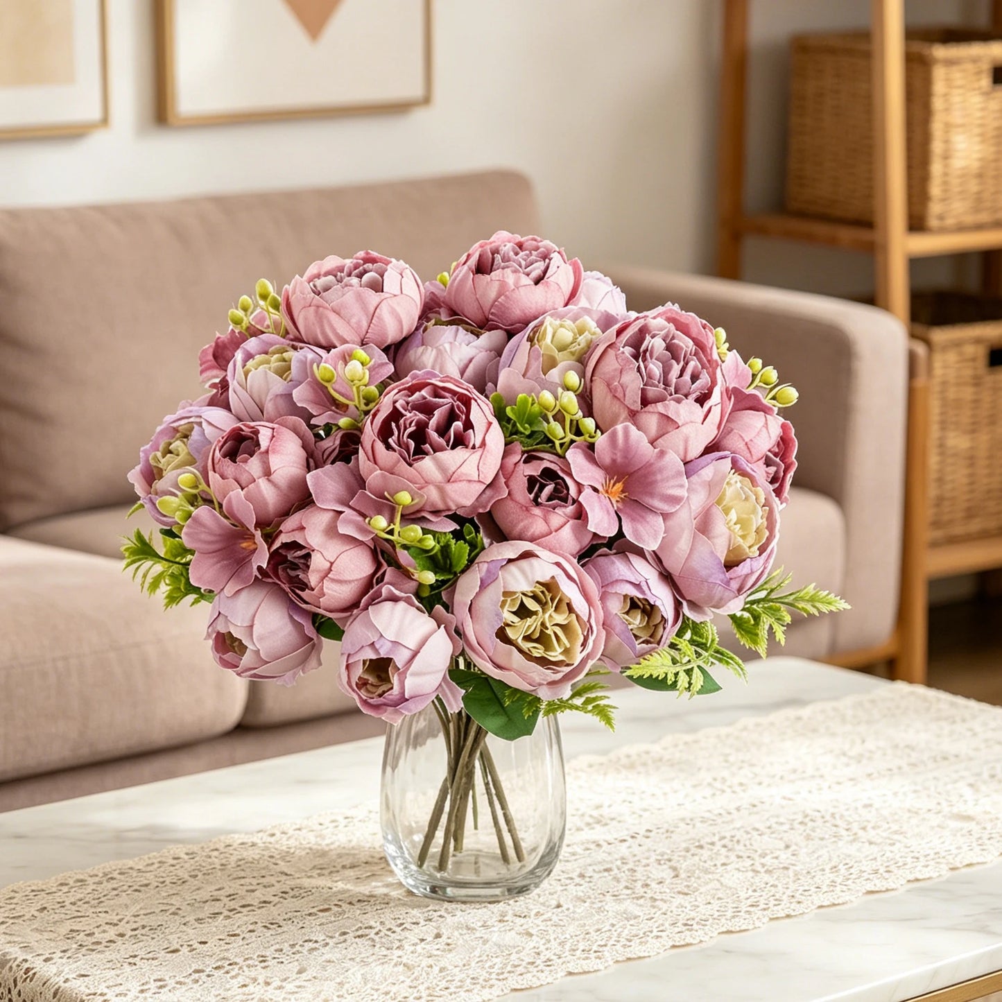 Artificial Silk Peony Rose Bouquet – Wedding & Home Decor
