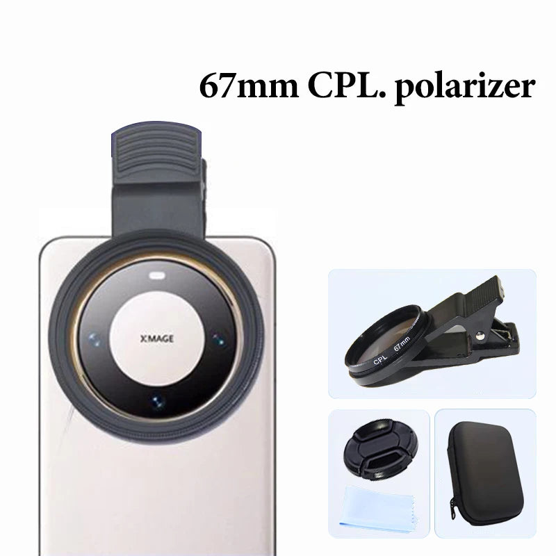 Mobile Phone Polarizer Camera Lens For Cellphone 67mm CPL Polarizer 52mm Scenery Anti-laser Polarizer Dimming Filter Accessories Peaceful Pleasures Health and Wellness 67mm with cover